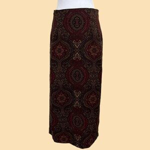 vintage 90s paisley boho whimsygoth grunge maxi skirt